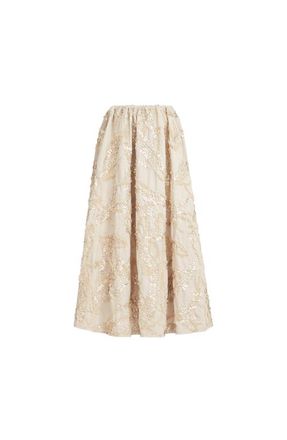 Brunello Cucinelli Skirt with dazzling seabed embroidery in Sand at Nordstrom, Size 42 It