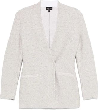 Giorgio Armani Jassen, Dames, Grijs, S, Dubbelrijige blazer met drukknoopsluiting
