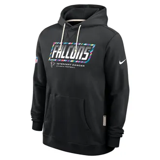 Nike Atlanta Falcons Crucial Catch Sideline Standard Issue Nike Mens Dri-FIT NFL Pullover Hoodie in Black | 03AZ00AZU2-F9R