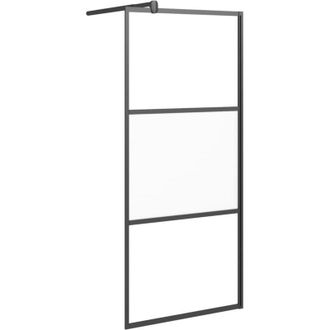 vidaXL Vidaxl - Mampara De Ducha Vidrio Esg Semiesmerilado Negro 80x195 Cm