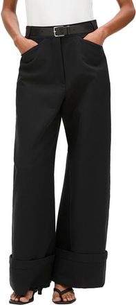 Another Tomorrow Wide Cuff Pant in Black at Nordstrom, Size 44 32 It