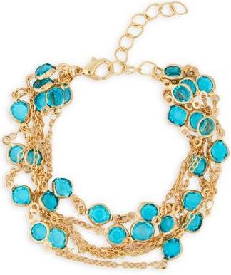 Saachi Multi Chain Crystal Bracelet in Blue at Nordstrom Rack