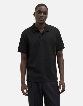 Jack & Jones Mens Jack & Jones Mens Austin Short Sleeve Polo Shirt - Black - Size: 44/Regular