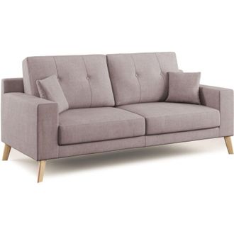 Divani.Store Danish Sof&aacute; Moderno De Tela Suave E Impermeable 206 Cm Rosa