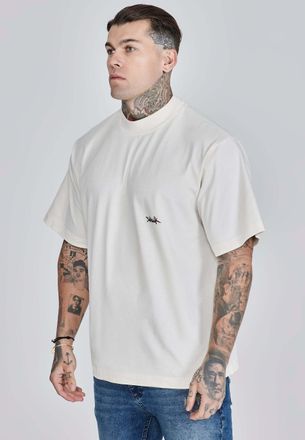 Siksilk T-Shirt SIKSILK Siksilk T-Shirt Oversized T-Shirt, Herren, Gr. M, beige, Obermaterial: 100% Baumwolle CO., Shirts T-Shirt