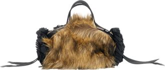Simone Rocha Black Faux Fur Ribbon Mini Bag