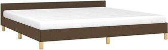 vidaXL Cama sin colchón tela marrón oscuro 200x200 cm Vidaxl