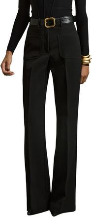 Reiss Priya Patch Pocket Wide Leg Pants in Black at Nordstrom, Size 10 Us