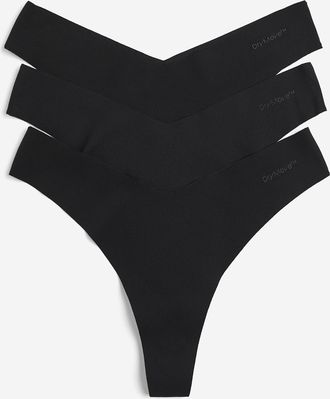 H&M 3er-Pack Sport-Tangas mit DryMove - Schwarz
