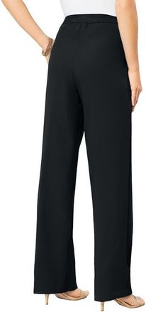Roaman's Plus Size Wide Leg Bend Over Pant in Black at Nordstrom, Size 12