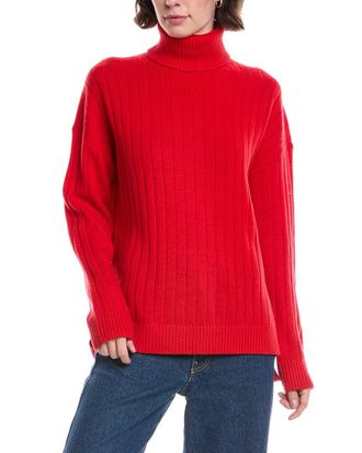 Theory Rib Turtleneck Wool & Cashmere-Blend Sweater Pullover