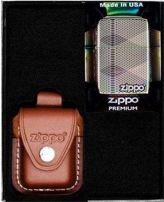 OEM Encendedor Zippo Con Dise&ntilde;o De Patr&oacute;n De L&iacute;nea De Ilusi&oacute;n, Set De Regalo N.&deg; 2