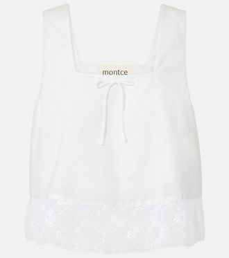 Montce Swim Lace-trimmed cotton crop top
