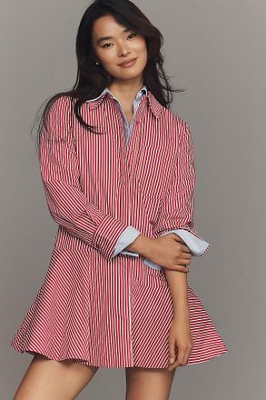 English Factory Long-Sleeve Mini Shirt Dress