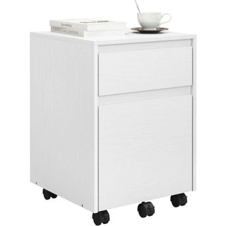 Woltu Woltu Archivador De Oficina Con 2 Cajones, Blanco