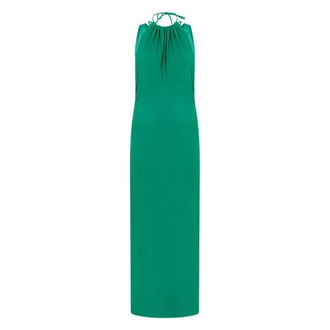 Alberta Ferretti Alberta Ferretti, Maxi Dresses, female, Green, Size: XL Long dress with American neckline
