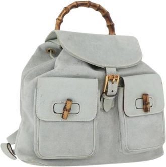 Gucci Pre-owned Vintage Rugzak - Dames - Vintage Rugzakken - Blauw - ONE Size - Leer - Vintage
