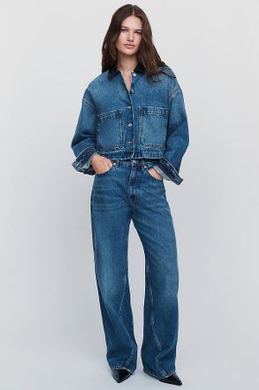 Anine Bing Brie High-Rise Straight-Leg Jeans Pants