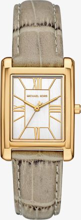 Michael Kors Essex Gold-Tone and Crocodile Embossed Leather Watch