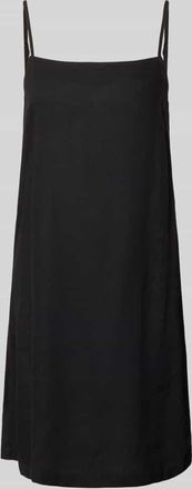 Pieces Ausgestelltes Minikleid aus Viskose-Leinen-Mix Modell PIA in Black, Gr&ouml;&szlig;e XS
