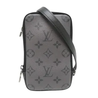 Louis Vuitton Pre-owned Monogram Eclipse Reverse Double Phone Pouch - Heren - Pre-owned - Zwart - Maat: ONE Size Taf