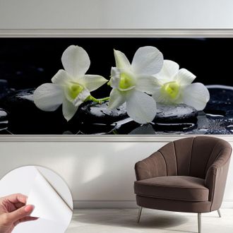Tulup Carta Da Parati Autoadesiva - Fotomurale Adesivo - Soggiorno Moderno - Resistente - Fiori E Pietre 250x104 Cm