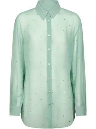 MC2 Saint Barth Sheer Georgette Shirt with Rhinestone Embellishments