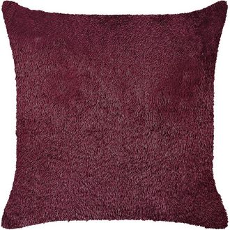 Beliani Coj&iacute;n De Poli&eacute;ster Rojo Borgo&ntilde;a 45 X 45 Cm Accesorio Decorativo Boho Pilea