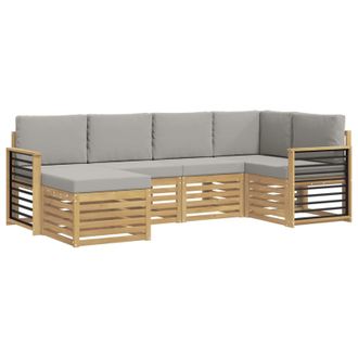 vidaXL Conjunto De Sof&aacute;s De Exterior 6 Pcs Blanco Y Gris Claro Vidaxl