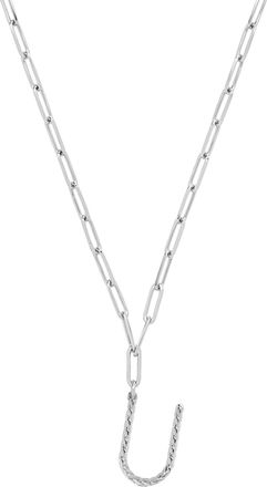 Sterling Forever Braided Initial Pendant Necklace