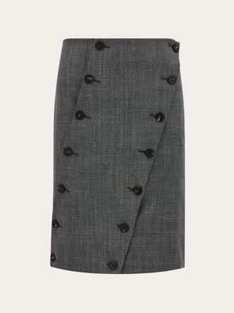 Ferragamo Women Straight cut skirt with button detail Grey