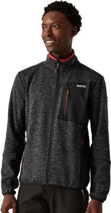 Regatta Mens Baslinn Marl Full Zip Fleece Jacket (XXL) (Black/Black Marl)