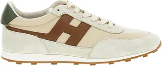 Hogan Suede and Leather Low-Top Sneakers with H Emblem