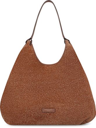 Gianni Chiarini Womens Dua Suede Handbag Beige Cowhide Handbags Hand Bags