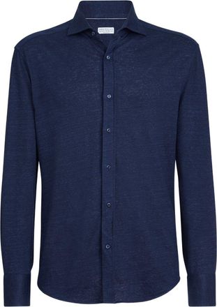Brunello Cucinelli Camicia Brunello Cucinelli In Misto Lino E Cotone