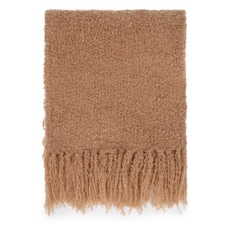 Halfboy Winter Scarves, female, Brown, Size: ONE SIZE Boucle Scarf with Fringes