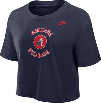 Nike Gonzaga Bulldogs Nike Womens Dri-FIT Cropped T-Shirt in Blue | W11840P404GONZ-NVY