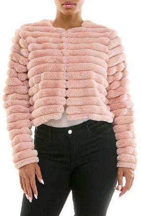 Nina Leonard Faux Fur Long Sleeve Bolero in Dusty Rose at Nordstrom Rack, Size Small