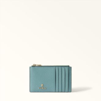 Furla Camelia Porta Carte Di Credito M Cloud Blue Blu Pelle Stampata Donna