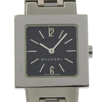 Bulgari Pre-owned Quadrato Roestvrijstalen Horloge - Dames - Vintage Horloges - Zwart - ONE Size - Vintage