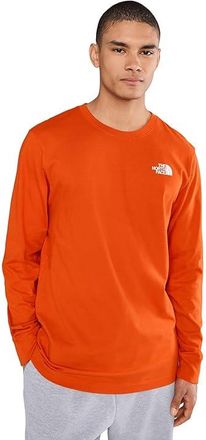 The North Face Evolution Box NSE Regular Long Sleeve T-Shirts Mens T Shirt Lava Red : 2XL, Cotton