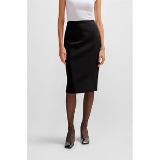 HUGO BOSS Womens Vukeva Pencil Skirt in Black - Size 6 UK