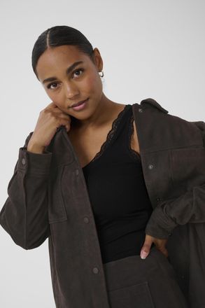 Kaffe Leren jas KArachel Leren jas Oversize fit