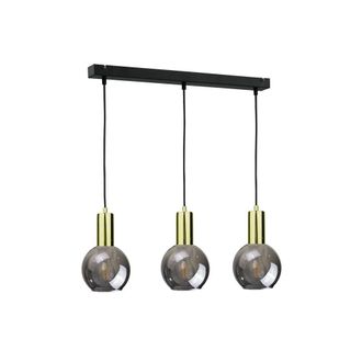Netlighting Supra Bar Pendant Ceiling Light Black Gold 60cm 3x E27