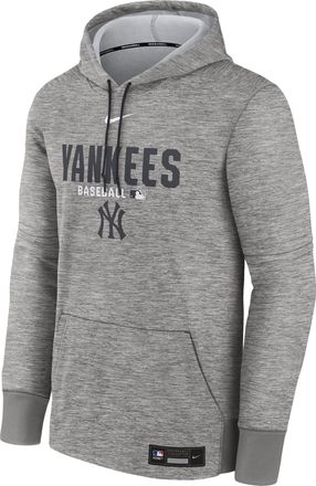 Nike Mens New York Yankees Authentic Collection Nike Therma MLB Pullover Hoodie in Grey | NAC311TQNK-RMG