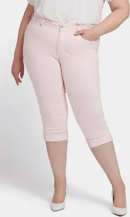 NYDJ Marilyn Cool Embrace Cuff Crop Straight Leg Jeans in Crystal Pink at Nordstrom, Size 16W