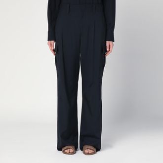 Bottega Veneta Midnight blue wool cargo trousers