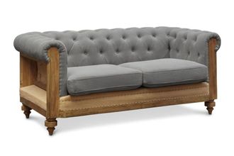 PIB Sof&aacute; de 2 plazas de lino y algod&oacute;n gris