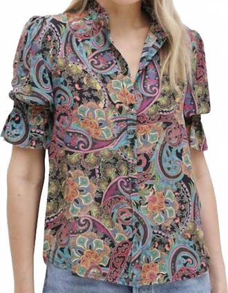 Go Silk Brooklyn Flea Printed Blouse In Great Escape