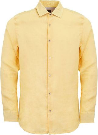 Lords of Harlech Uomo Solid Long Sleeve Fine Linen Shirt in Laurent Mellow at Nordstrom, Size Medium